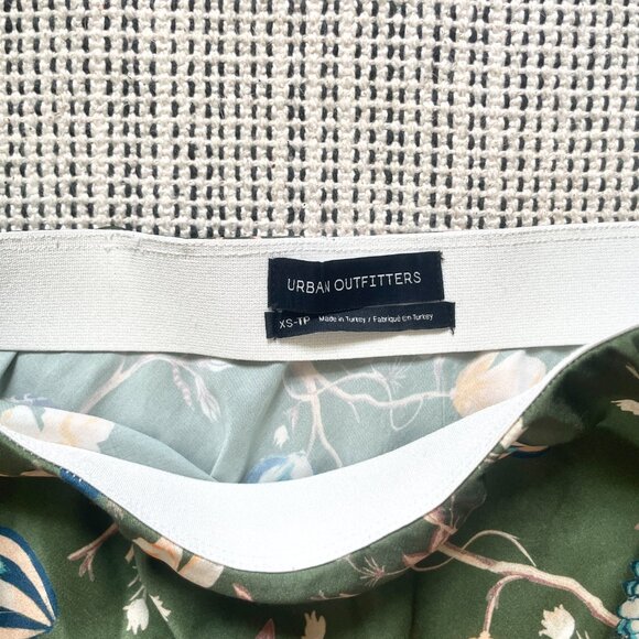 Urban Outfitters olive green midi floral slip skirt - Picture 3 of 5